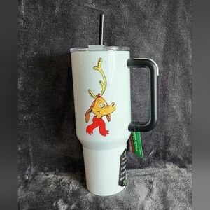 NWT Dr Seuss The Grinch Max Dog Christmas Tumbler With Lid Straw 40oz White 2024